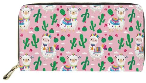 Biyejit Lange Damen-Geldbörse aus Leder, Reisegeldbörse, Kreditkartenhalter, Handy-Clutch, großes Fassungsvermögen, mit Reißverschluss, Alpaka, Einheitsgröße, Lässige Clutch