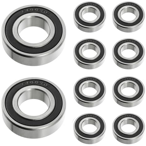 HUAREW 6003 2RS Kugellager, aus Lagerstahl 17mm x 35mm x 10mm, Doppelt Geschirmte Rillenkugellager für DIY, Drehbänke, Motoren, 3D-Drucker, Fräsmaschinen, verschiedene mechanische Geräte, etc(10Pcs)