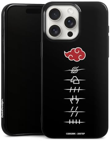 Silikon Hülle kompatibel mit Apple iPhone 15 Pro Max Case schwarz Handyhülle Akatsuki Offizielles Lizenzprodukt Naruto Shippuden