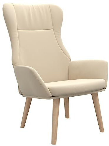 Willood Ohrensessel Sessel mit Stahlgestell Freizeitsessel Polstersessel Wohnzimmersessel Creme Stoff