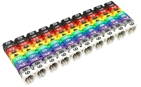 WJLYDM Kabelmarkierer 100/150 Stück Kabelmarker, bunt, Typ C, Markierungsnummer, Etikett for 2–8 mm Draht, Netzwerkkabel, Drahtmarker, Etikett Zum Kabel Nummerierung(Color-4)