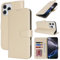 Zouzt Case for iPhone 13 Pro Max / 12 Pro Max (6.7 Inch), Premium PU Leather Wallet Case with Credit Card Holder Slot Flip Folio Kickstand Shockproof Protective Phone Cover (Beige)
