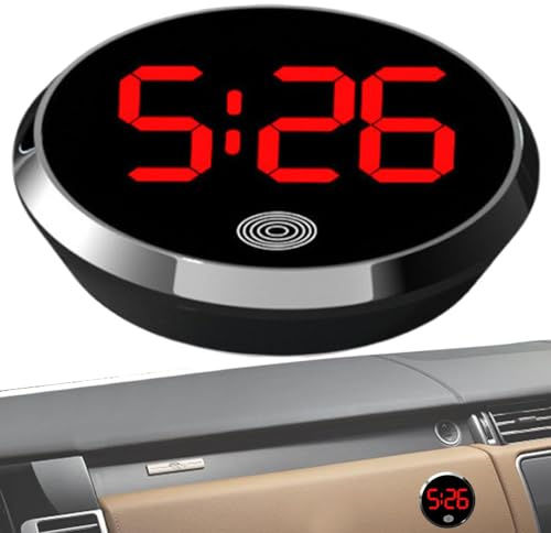 Auto Dashboard Uhr - Runde Dekorative Fahrzeuguhr, Wasserdicht | LED Luftauslass Touch Aktivierung, Auto LKW Uhr, Cruscot Dekoration