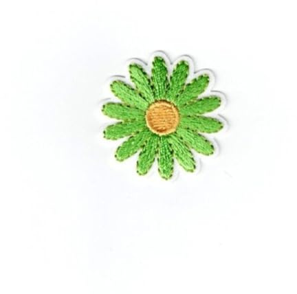 Patch Ecusson Thermocollant Fleur Marguerite Pâquerette Coloris Vert 3 x 3 cm