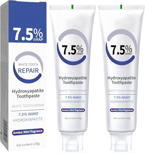 Hydroxyapatite Toothpaste UK, Hydroxyapatite Toothpastes for Enamel Protection and Tooth Strengthening, Gentle Mint, Fresh Breath 2 Pack