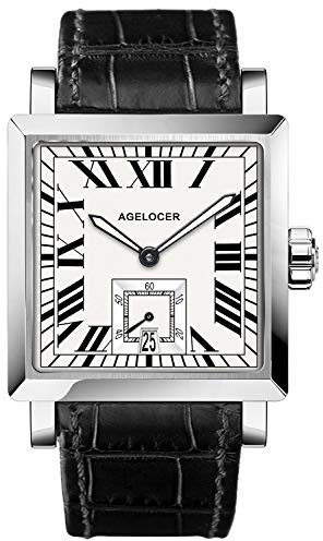 agelocer Uhren Herren mechanisch Analog Wasserdicht Armbanduhr Herren Mode Lässig Business Herrenuhr mit Kalender Uhr Geschenk für Männer (DE:3302A1)