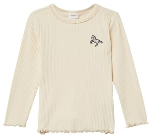 s.Oliver Geripptes Langarmshirt mit Spitzen- und Stickdetail