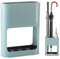 Penbinmall Porte-parapluies avec bac d'égouttement amovible, support de parapluie en plastique pour parapluies longs/courts, porte-parapluie à l'intérieur de la maison - Bleu