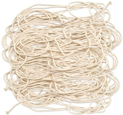 10 Meter 3mm Runde Öllampendocht, Öllampe Docht aus Baumwolle, Verstellbare Premium Docht für Öllampen, Zuschneidbar Glasfaserdocht, für Öllampen und Kerzen DIY Handgefertigte Kerzenherstellung