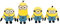 Famosa softies Minions Kuscheltier Set – 4er Pack Plüschfiguren Bob, Otto, Kevin, Stuart und Dave 1 stück (1 stück)