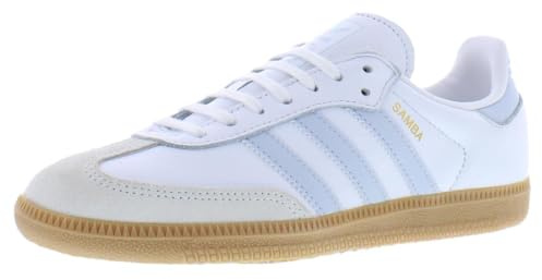 adidas Samba OG Big Kid Sneakers, White/Halo Blue/Gum, 7 Big Kid