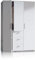 duehome | Armario Tres Puertas y Tres cajones, Modelo Lexor, Acabado en Color Blanco Brillo, Medidas: 117 cm (Ancho) x 203 cm (Alto) x 52 cm (Fondo)