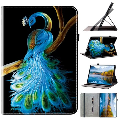 Mldjomid Custodia Protettiva Compatibile con Oppo Pad Air 10.36 (OPD2102/X21N2) Flip in Pelle PU Cover con Supporto e Slot per Scheda per Oppo Pad Air 10.36 Tablet 2022 (Pavone)