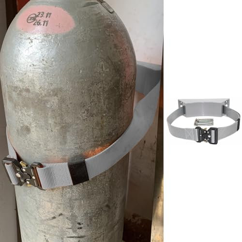 Porte-Bouteilles D'OxygèNe Support de Bouteille/réservoir D'oxygène, Support Mural pour Bouteille de Gaz avec Sangle de Sécurité et Vis, Support de Stockage D'oxygène Robuste, Support pour Bouteille D