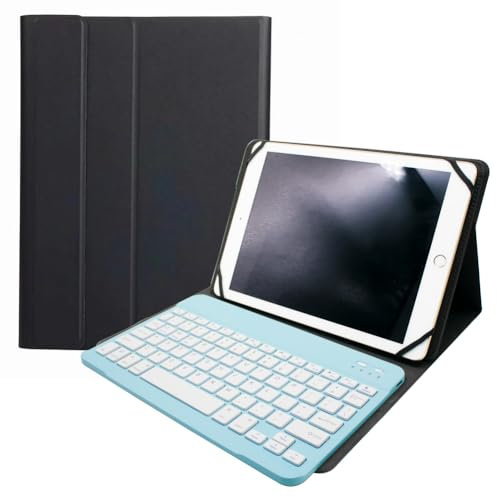 HLTOOP Custodia con Tastiera Universale per Tablet da 9,7, 10,1, 10,2, 10,5, 10,9, 11, Custodia Magnetica con Tastiera Staccabile E Portapenne,Blu