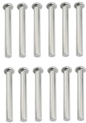 YHXiXi 12PCS Silver Stainless Steel Solid Rivet Tool 50x6mm Handle Repair Head Fasteners Suitable for Hoes Digging Fork Garden Trowels