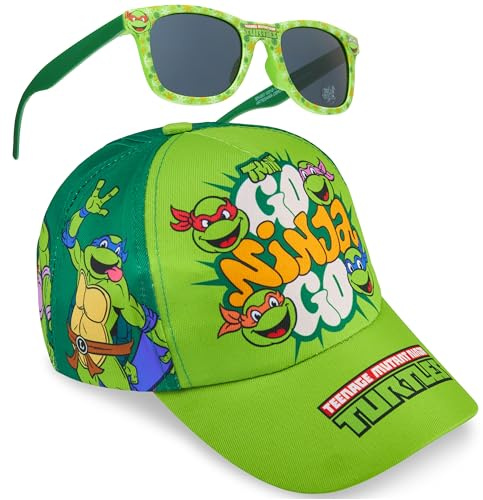 Marvel Spiderman | Teenage Mutant Ninja Turtles Basecap und Sonnenbrille Set Jungen, Kinder Cap mit UV400 Kindersonnenbrille, Geschenke für Jungen