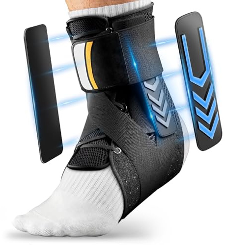 Goldeer Chevillere de Maintien Sport,Réglable Chevillère Entorse (M) | Attelle Cheville Gauche Droite,Compression,avec Stabilisateurs Latéraux,Pour Sport, Achille, Fasciite Plantaire,Homme Femme