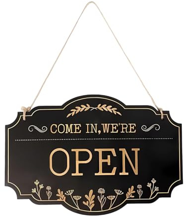 lisutupode Panneau ouvert fermé, style vintage peint à la main et | panneau ouvert et fermé pour les activités commerciales - pour les amis étudiants et adultes pour l'intérieur du bureau de