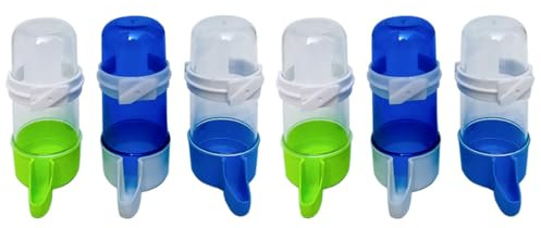 Toyvian Fontaine À Eau Automatique pour Oiseaux Lot De 6 Abreuvoirs pour Cage Gamelle Eau en Plastique Facile À Nettoyer pour Perruches Perroquets Et Canaris