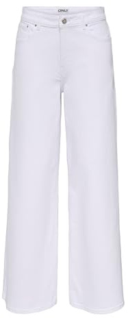 ONLY Damen Weiß 29/32 | Weiter Beinschnitt fit, Casual, Bei max. 40 grad im schongang waschen