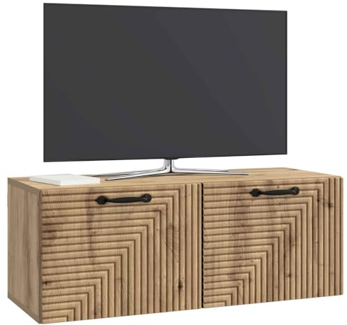 vidaXL Wandmontierter TV-Schrank Artisan-Eiche 78,5 x 31 x 30 cm, Wohnzimmer, moderner rechteckiger Stauraum, wandmontierte Medienkonsole, platzsparendes Möbel für Dein Zuhause