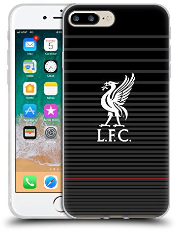 Head Case Designs Officially Licensed Liverpool Football Club White On Black Kit Liver Bird Gel Case [Military Grade Protection] Compatible With Apple iPhone 7 Plus/iPhone 8 Plus