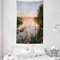 ABAKUHAUS Natur Wandteppich und Tagesdecke, Sonnenuntergang am See Chudskoy aus Weiches Mikrofaser Stoff Waschbar ohne Verblassen Digitaldruck, 140 x 230 cm, Rosa und blau