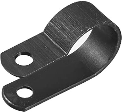 sourcing map 50Pcs Nylon R-Type Cable Clamp Organizer Cord Clips for Wire Management 13mm Black