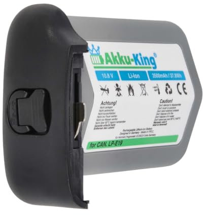 Akku-King Akku kompatibel mit Canon LP-E19 - Li-Ion 3500mAh - für Canon EOS-1D X Mark II R3 - aufladbar mit Original-Ladegerät LC-E19