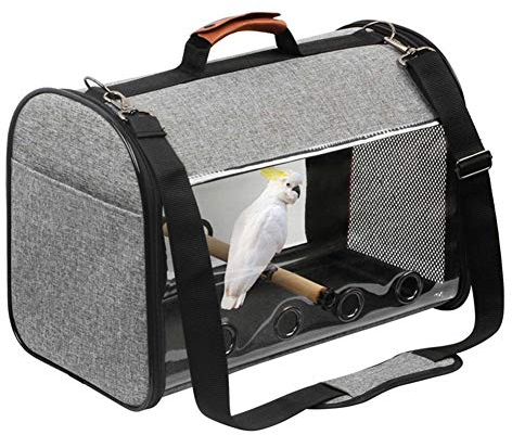 cypressen Papagei Rucksack, Vogel Transporttasche Transportbox Transportkäfig Atmungsaktiv Vogel Transportkäfig Bewegliches Vogelnest, 30 x 25 x 43CM