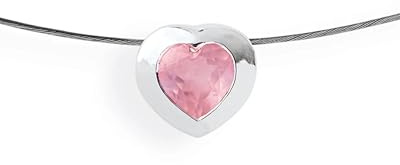 Drachenfels Heartbreaker Stone Herz-Anhänger klein I Edler Kettenanhänger mit Rosenquarz I Aus nachhaltigem 925 Sterling Silber in Goldschmiedequalität gefertigt I D HE 30-3/AG