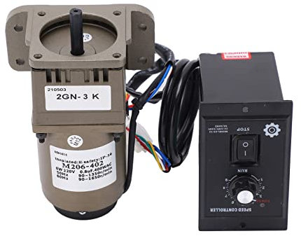 Motor de Engranaje eléctrico, CA 220V 6W Motorreductor asíncrono monofásico Velocidad Ajustable de desaceleración(3K)