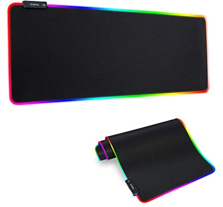 RGB Gaming Mouse Mat Pad Large Thick(800×300×4mm) Itopfox Extended Led Mousepad with Non-Slip Rubber Base, Soft Computer Keyboard Mice Mat for MacBook, PC, Laptop, Desk