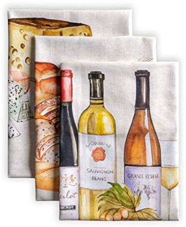 Maison d'Hermine Küchenhandtuch 100% Baumwolle (50 cm x 70 cm, Set von 3) | Küchenhandtücher Tischgeschirrtücher zum Muttertagsgeschenke Reinigen Buffetpartys Hochzeiten Frühling/Sommer - Terroir