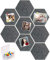 Yoillione Pin Board Hexagon Felt Board Tiles Self Adhesive Notice Board for Home and Office, Grey Bulletin Board Sticky DIY Memo Boards for Wall Hecorative with 20 Push Pins