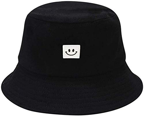 crazy bean Unisex Sonnenhut FischerhüTe Hip Hop Graffiti Fischerhut Bucket Hat Baumwolle Unisex Faltbar Anglerhut Strandhut FishermüTze Outdoor-Hut（Schwarz）