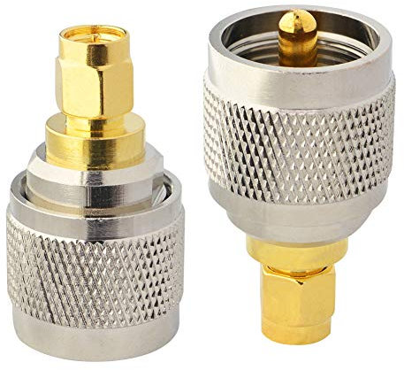 Boobrie Connecteur SMA PL259 Adaptateur SMA Mâle à UHF Mâle Adaptateur Ham Radio Connecteur SMA UHF PL259 à Faible Perte SMA Mâle vers UHF Mâle pour Antennes CB Radios de diffusion WiFi Paquet de 2