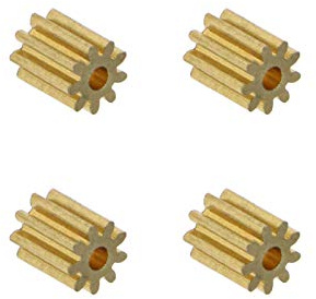 EMSea Kupfermotorritzel 9 Zähne 1,5 mm Lochdurchmesser 0,4 Modul für Drohnenflugzeug DIY Spielzeugmodell Ersatzteile 4St