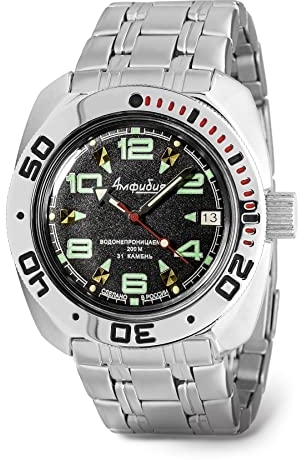 VOSTOK Klassische Amphibien-Automatik-Armbanduhr mit Automatikaufzug, russische Taucher-Armbanduhr, WR 200 m, modisch, Business, legere Herrenuhren, Modell 334, 335 Serie, Stahl, Taucher
