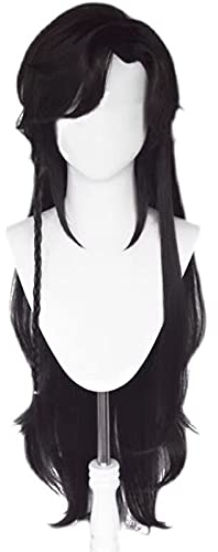 PRIOUTZ Langes schwarzes Zopfhaar für Tian Guan Ci Fu Heavens Offizielles Segen Hua Cheng San Lang Cosplay mit Perückenkappe