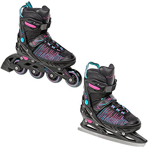 RAVEN 2in1 Pattini da ghiaccio Pattini in linea Inline Skates per bambini, adulti, ragazze e donne regolabili (Allure, 38-42 (25cm-27,5cm))