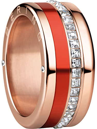 BERING Austauschbar Ringkombination für Damen in Rosé Gold & Rot mit einzigartigem Twist- & Change System, Nile