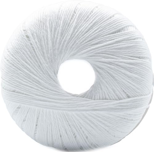 Gomitolo Cotone per uncinetto Tre ali titolo 03 05 08 16 bianco ecru rosso vari colori 100 gr filo di scozia 100% cotone filato titolo 5 8 16 (000 Bianco, Titolo 08)