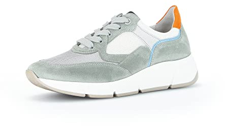 Gabor Damen Low-Top Sneaker, Frauen Halbschuhe,Wechselfußbett,Moderate Mehrweite (G),Halbschuhe,straßenschuhe,Pino/Grey Kombi,38.5 EU / 5.5 UK