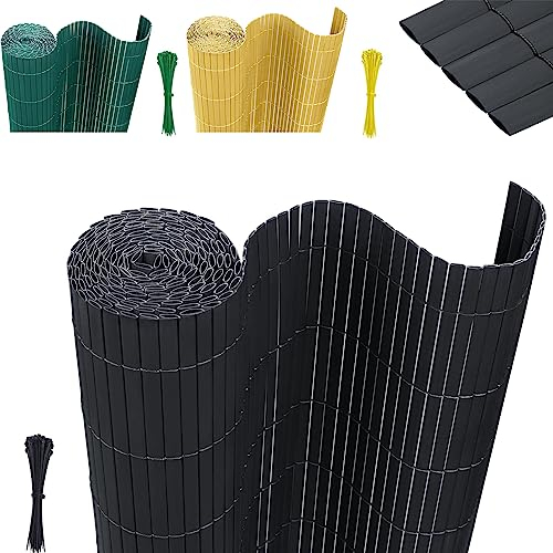 XMTECH Brise-vue en PVC - Résistant aux intempéries - 180 x 400 cm - Anthracite - Clôture en PVC - Protection contre le vent - Pour jardin, balcon et terrasse