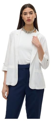 Vero Moda Blazer Classique pour Femme, Blanche-Neige, L