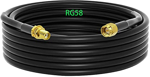 GTIWUNG Adaptateur SMA mâle - SMA Femelle, RG58 Câble Coaxial SMA 10m, Rallonge Antenne WLAN, Câble d'Extension pour Antenne SMA Male/Femelle (50 Ohm)