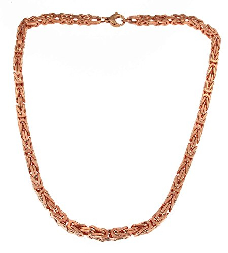 Königskette 18kt rose vergoldet 6mm Länge 45cm, Halskette Herren-Kette Goldkette Damen Geschenk Schmuck ab Fabrik Tendenze-Italy