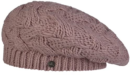 LIERYS Jesila Baskenmütze Damen Strickmütze mit Schurwolle Made in Germany Herbst Winter Altrosa One Size